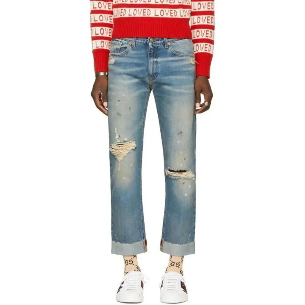 Gucci “Aveugle Par Amour” Distressed Denim Jeans - Size 30 Waist - $1100